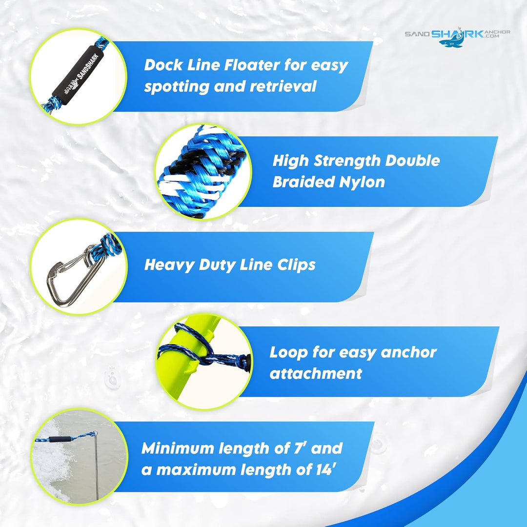 7-21 ft Heavy Duty Bungee Dock Line - The Ultimate Anchoring  Solution for Your Watercraft