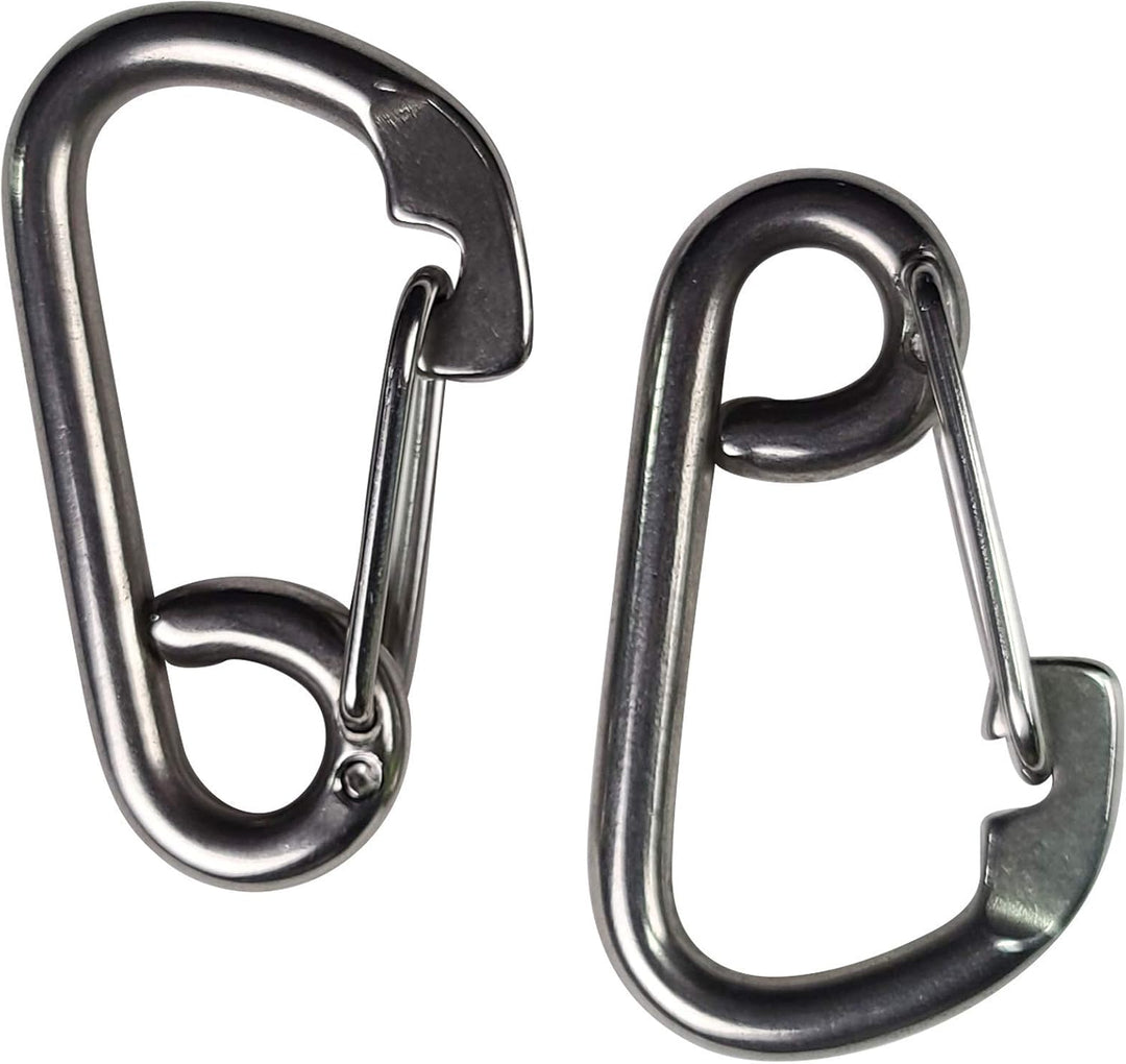 2PK SandShark Carabiner Clips 5/16" (8mm) - Stainless Steel Clip for Boat Lines
