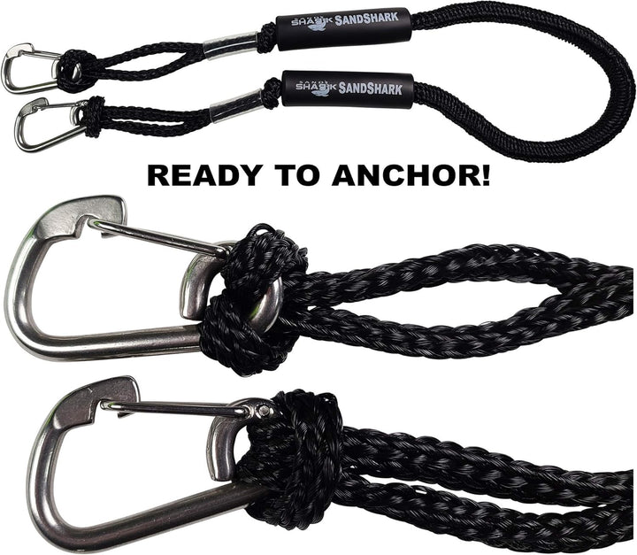 2PK SandShark Carabiner Clips 5/16" (8mm) - Stainless Steel Clip for Boat Lines