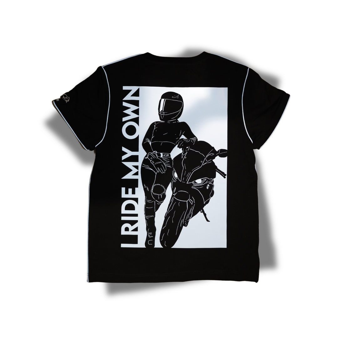 I RIDE MY OWN WOMEN'S REFLECTIVE T-SHIRT