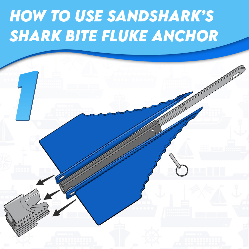 Fluke Anchor by Sandshark Premium Anchor for Boats & Pontoons Sand