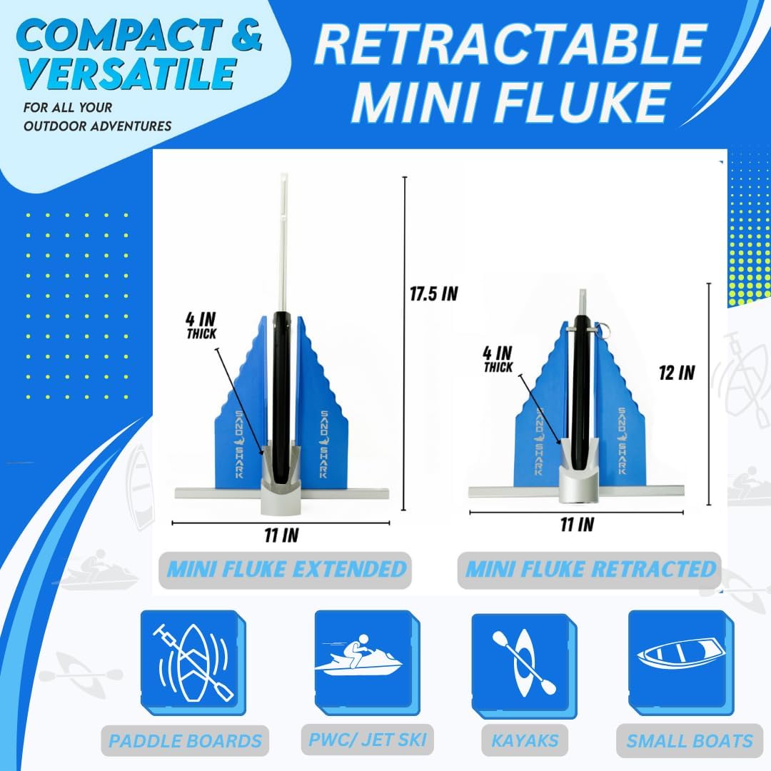 Mini Fluke Anchor by Sandshark – Compact, Powerful Anchor for Jet Skis, PWCs & Small Boats