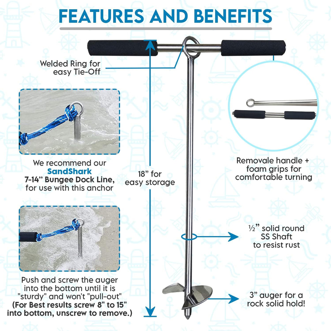 Lite 18 Anchor by SandShark Anchor – Perfect for Jet-Skis, PWCs, and Small Boats