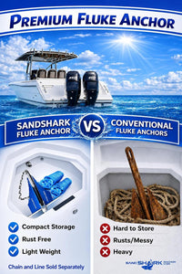 Fluke Anchor by Sandshark – Premium Anchor for Boats & Pontoons