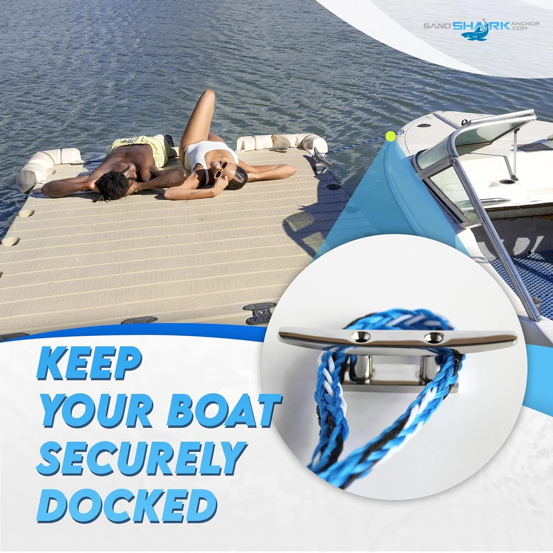 Sandshark Anchor 4-5.5 ft Bungee Dock Line – Ultimate Stretch and Security for Kayaks, Jet Skis, Boats, and Pontoons