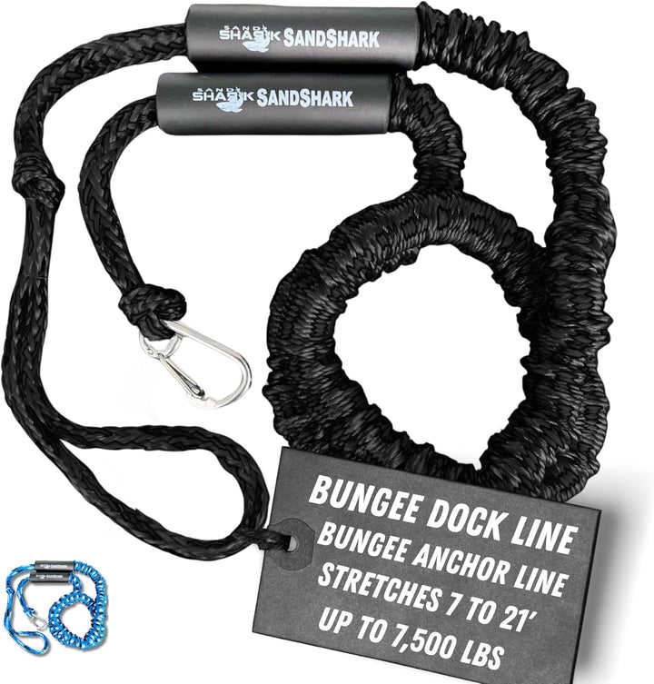 7-21 ft Bungee Dock Line by Sandshark Anchor - The Ultimate Docking Solution for Your Watercraft