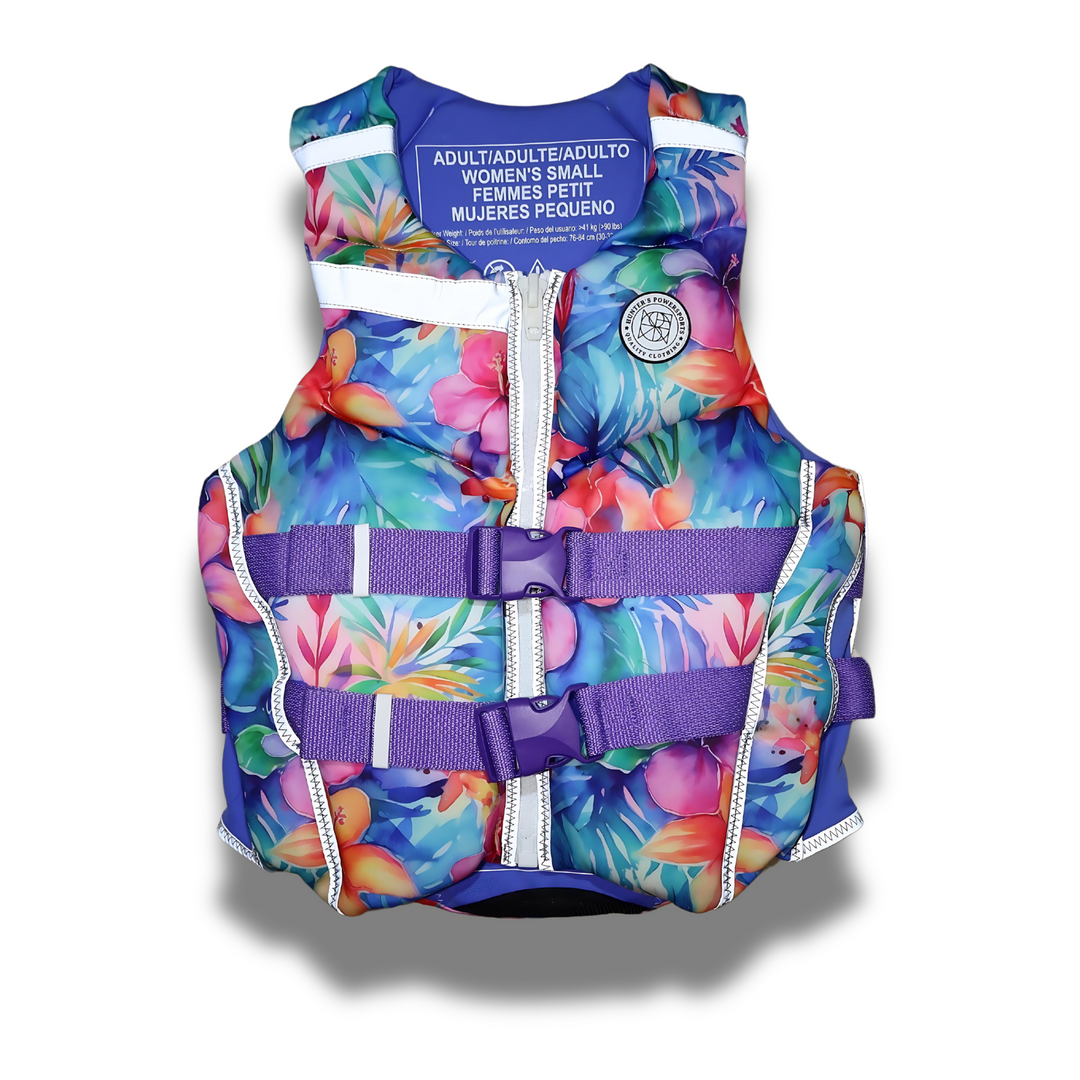 GIRL'S PURPLE TROPICAL TEEN TYPE III REFLECTIVE LIFE VEST