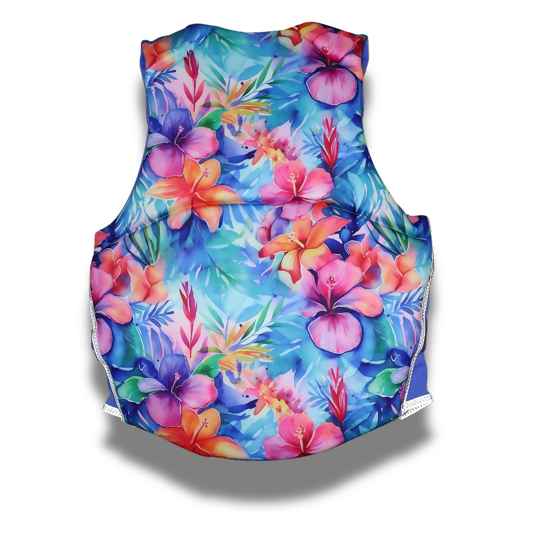 GIRL'S PURPLE TROPICAL TEEN TYPE III REFLECTIVE LIFE VEST