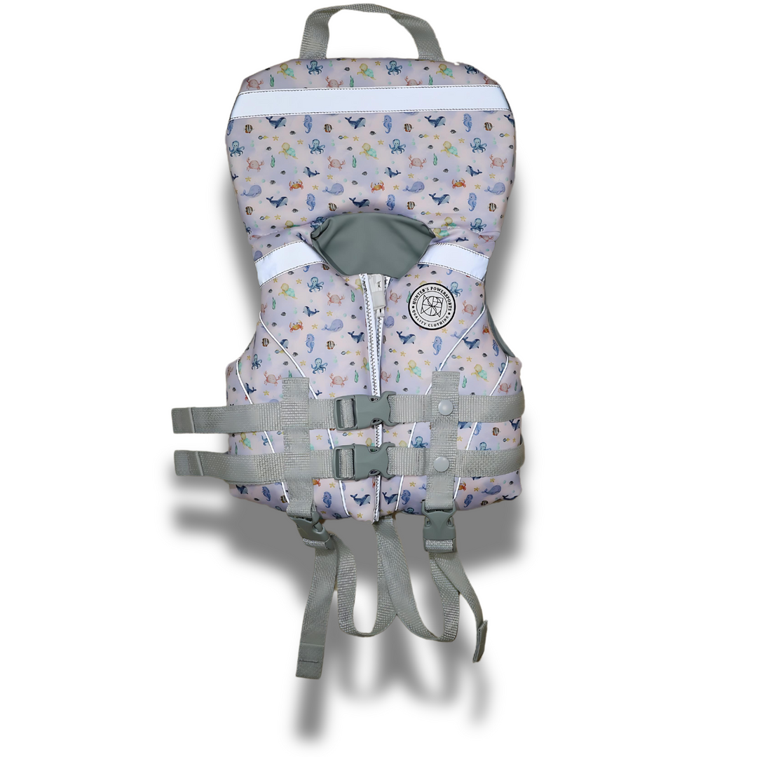 BOY'S BLUE SEA LIFE INFANT TYPE II REFLECTIVE LIFE VEST