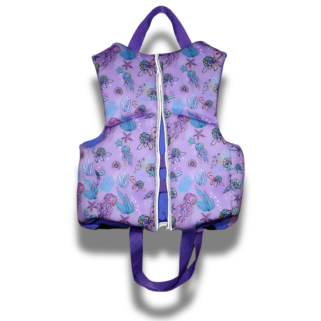 GIRL'S PURPLE TURTLE CHILD'S REFLECTIVE LIFE VEST