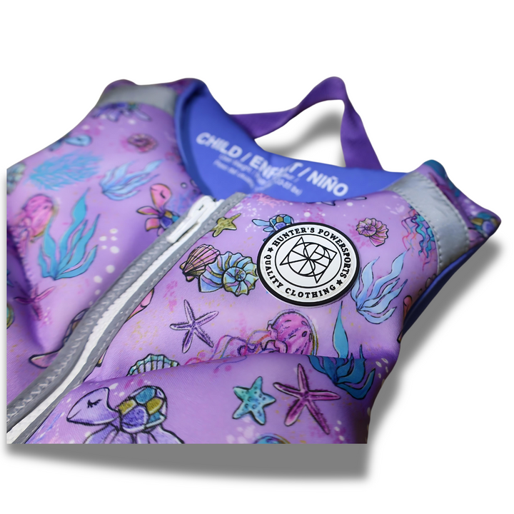 GIRL'S PURPLE TURTLE CHILD'S REFLECTIVE LIFE VEST