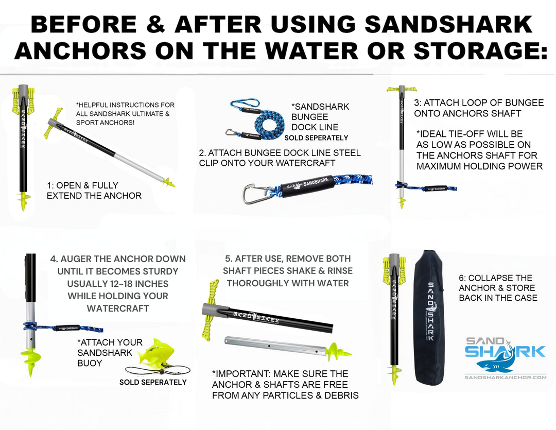 Sport Anchor - Shallow Water Anchor Pole for Boats and PWC. Easy Storage, High-Strength ABS (4' tall)