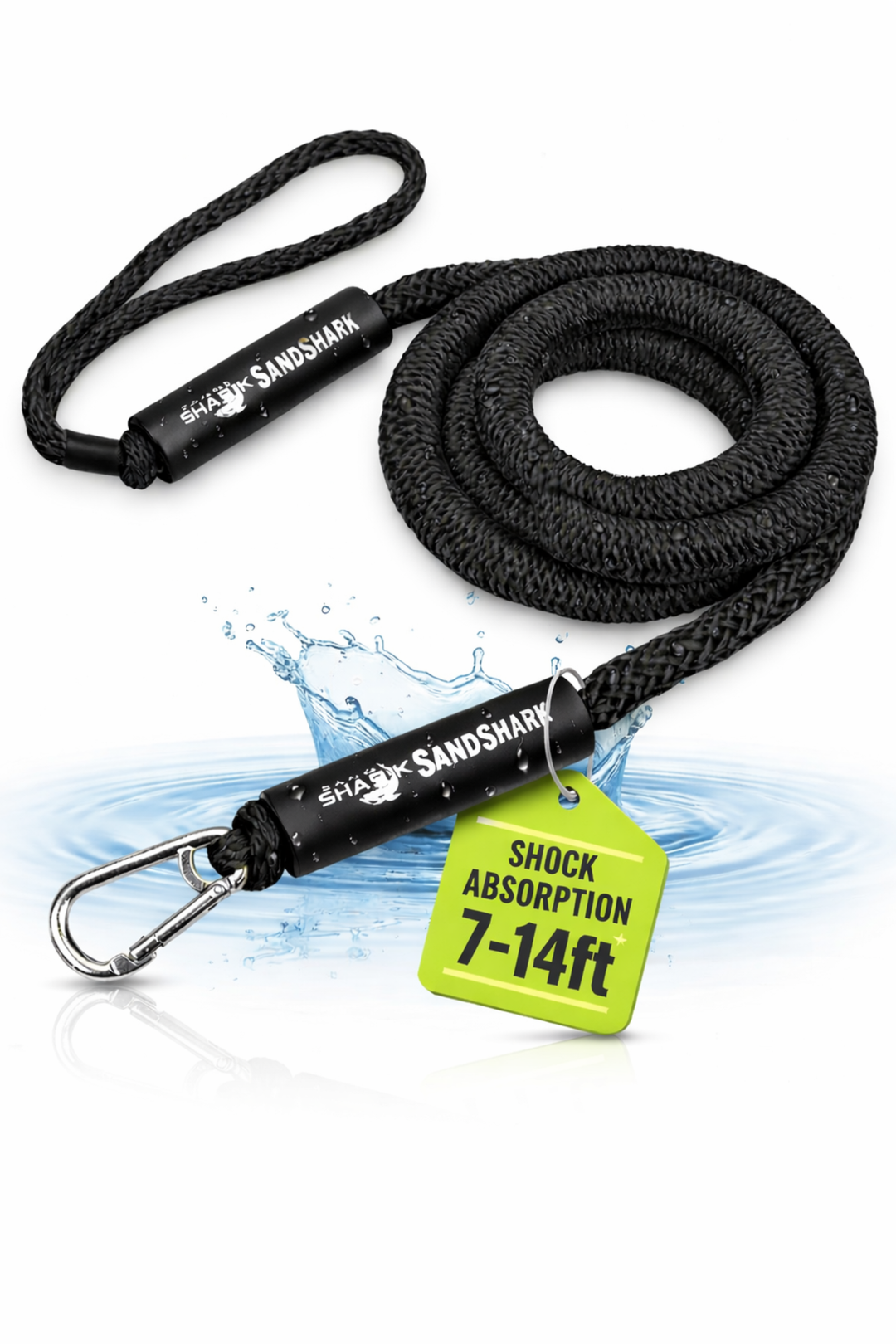 7-14ft Bungee Dock Line, Anchor Line, by Sandshark – Perfect Docking Solution for Boats & Jet Skis