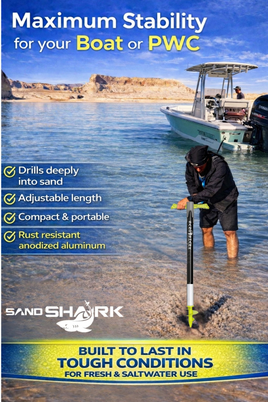 SuperSport 3.0 Anchor by SandShark - Adjusts 29"-48"