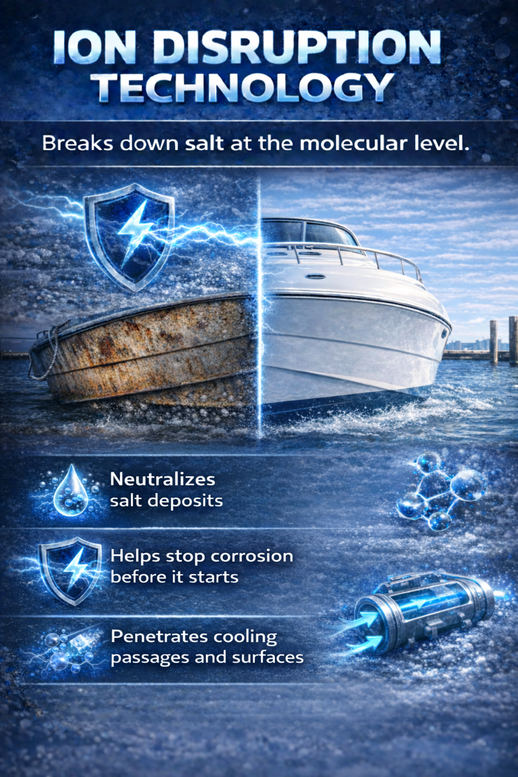 SandShark 2-in-1 Salt Remover & Engine Flush Boat Cleaner – pH-Balanced Formula for Exterior Washing & Engine Flushing, Multi-Surface Marine & Powersports Cleaner, 32 oz