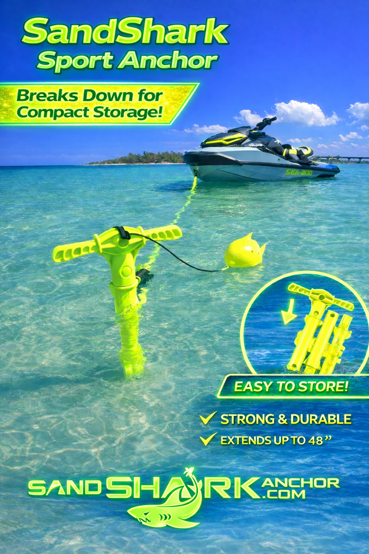 Sport Anchor - Shallow Water Anchor Pole for Boats and PWC. Easy Storage, High-Strength ABS (4' tall)