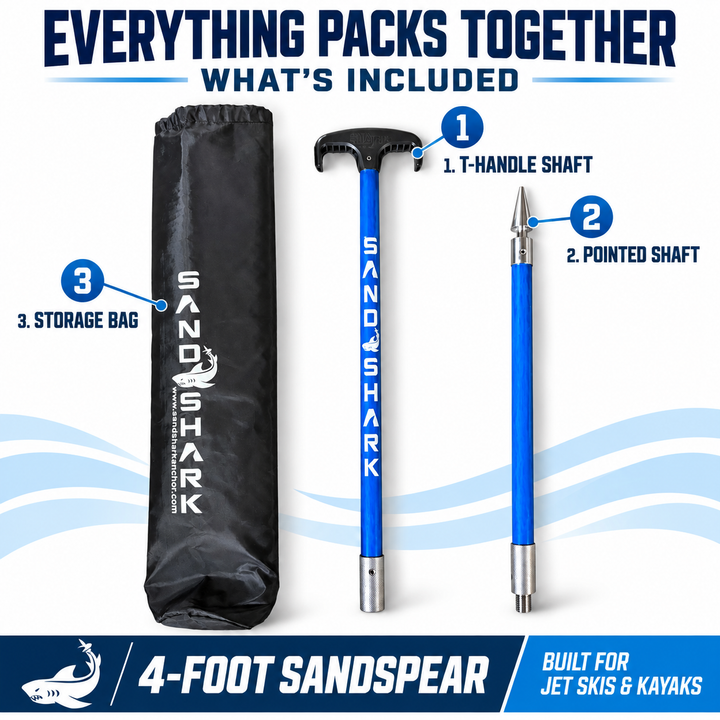 4 FT SandSpear Shallow Water Stick In Sand Anchor By SandShark
