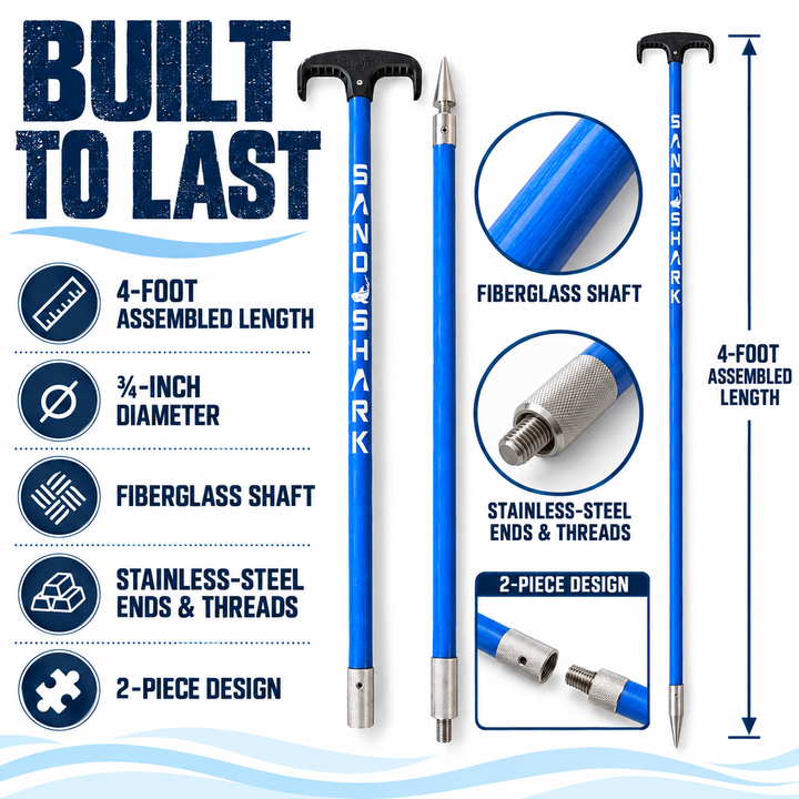 4 FT SandSpear Shallow Water Stick In Sand Anchor By SandShark