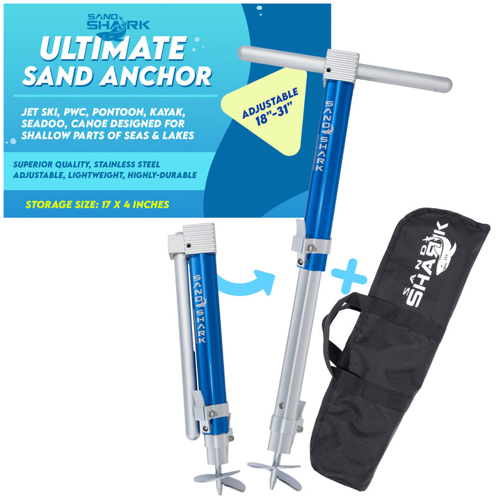 PWC 2.0 Anchor by SandShark  + 1 replacement lowest shaft included– The Ultimate Anchor for Jet Skis & Personal Watercraft
