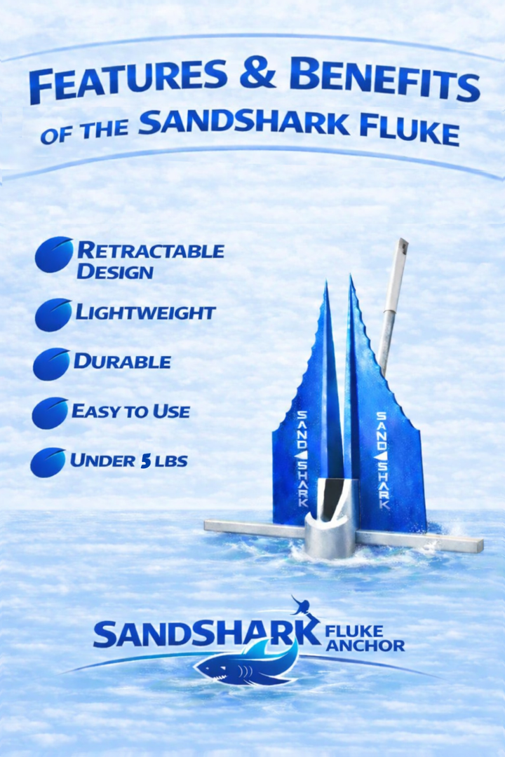 Fluke Anchor by Sandshark – Premium Anchor for Boats & Pontoons