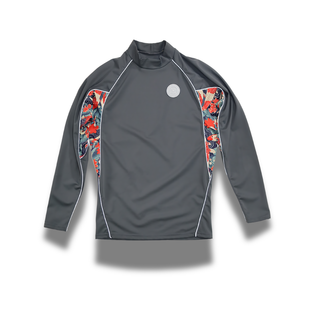POMAIKA'I MEN'S REFLECTIVE RASH GUARD SHIRT AND SWIM TRUNK SET