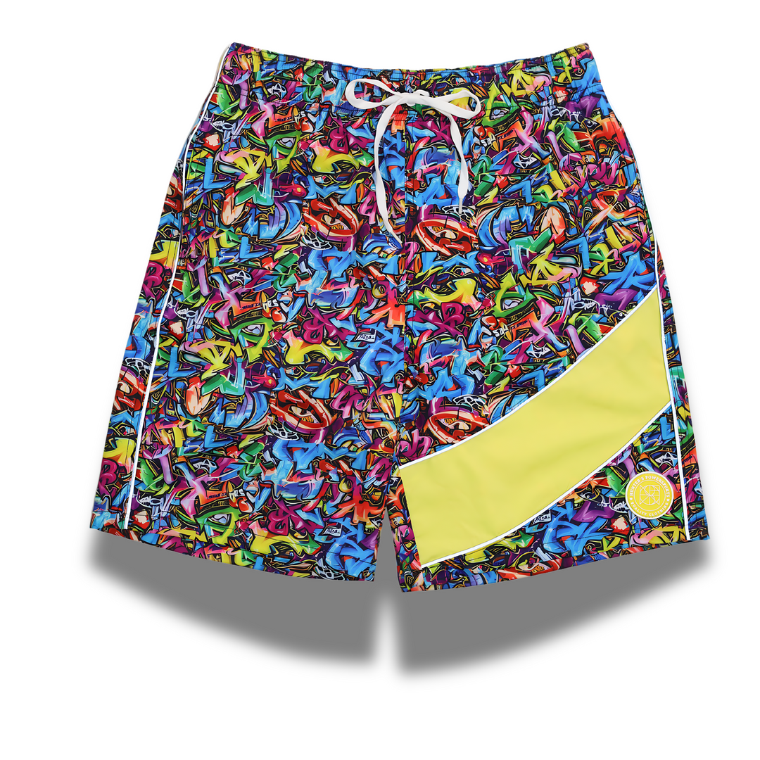 MAO MEN'S REFLECTIVE RASH GUARD SHIRT AND SWIM TRUNK SET