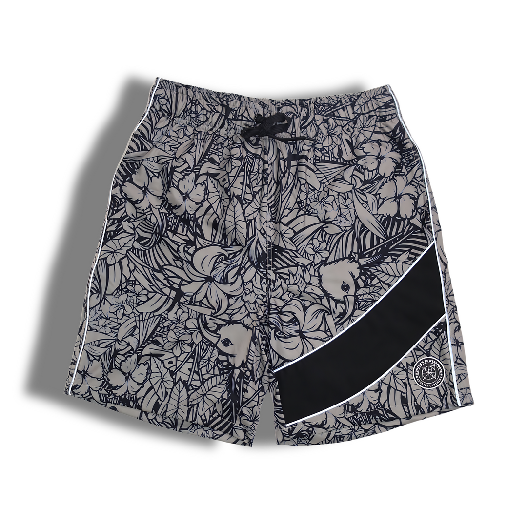 KEKOA MEN'S REFLECTIVE RASH GUARD SHIRT AND SWIM TRUNK SET