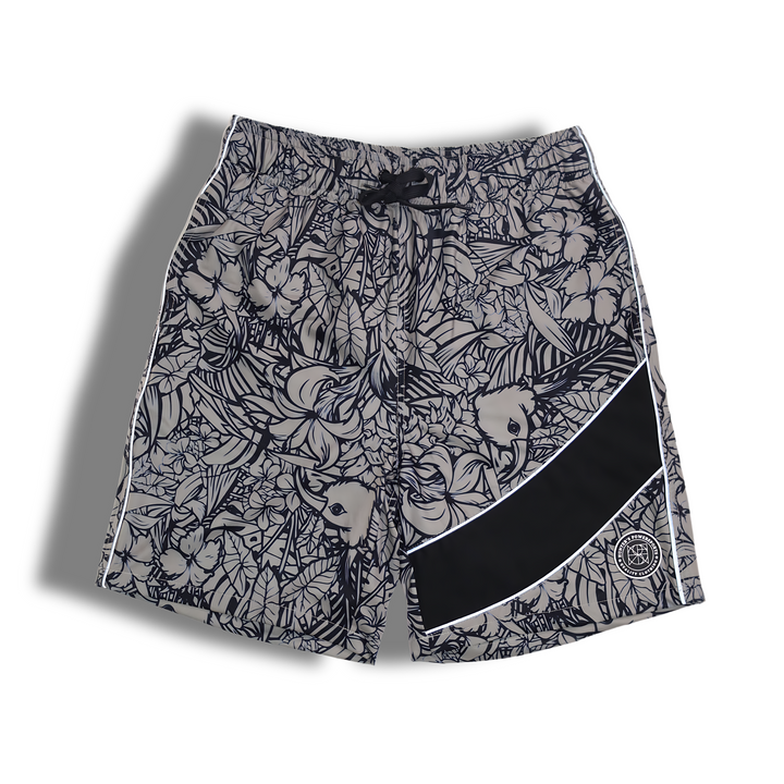 KEKOA MEN'S REFLECTIVE RASH GUARD SHIRT AND SWIM TRUNK SET