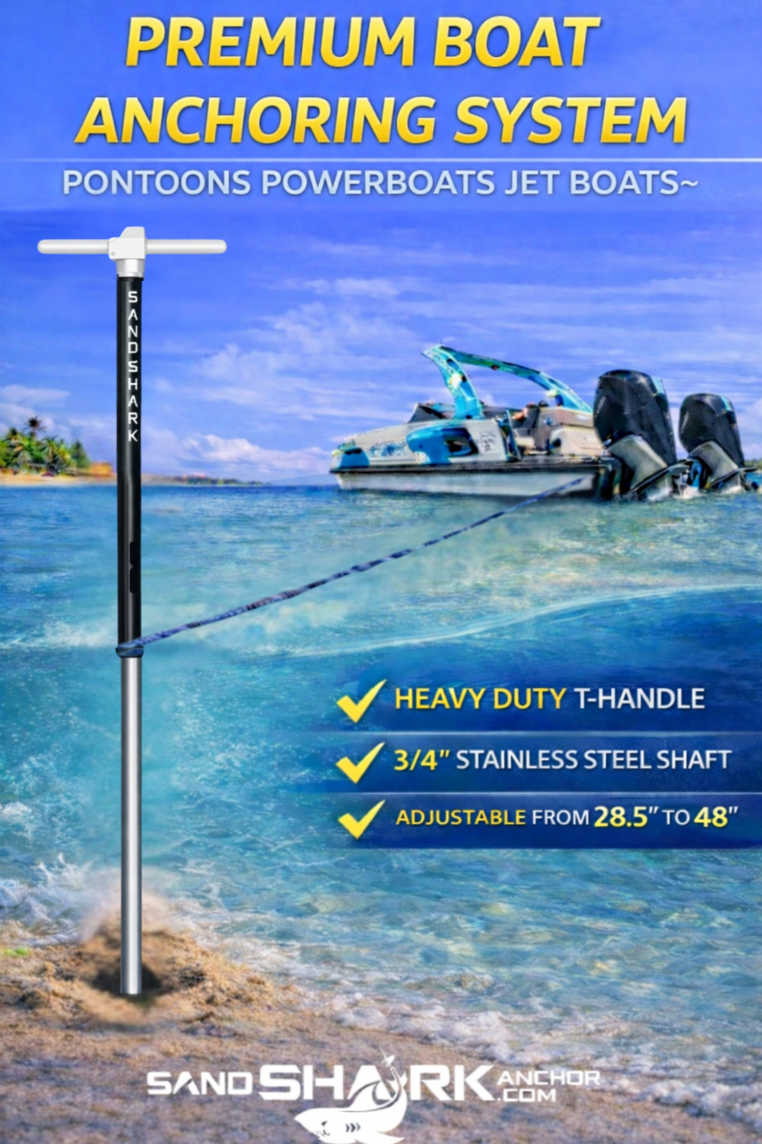 Ultimate Large - Premium Screw in Boat & Pontoon, Stainless Steel (29"-48", Case)