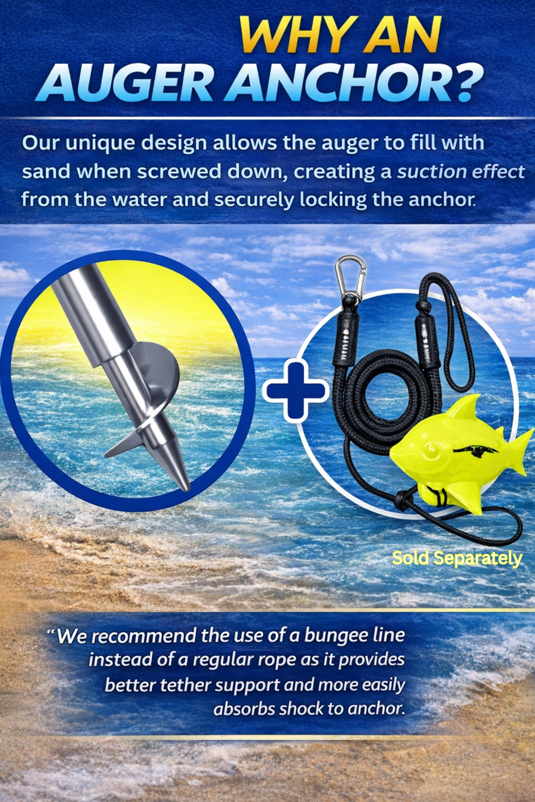 Ultimate Large - Premium Screw in Boat & Pontoon, Stainless Steel (29"-48", Case)