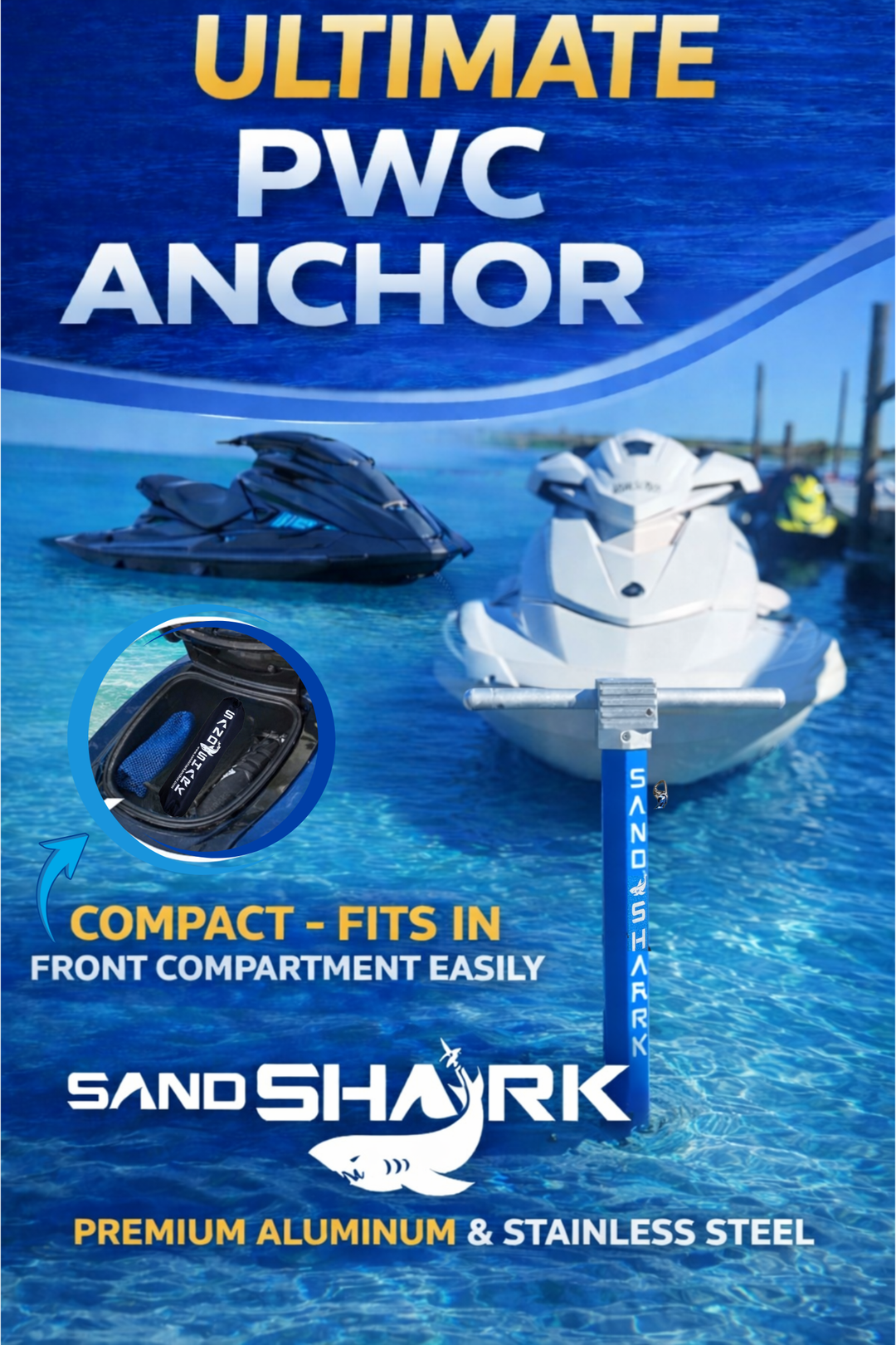 PWC 3.0 Anchor by Sandshark – The Ultimate Anchor for Jet Skis & Personal Watercraft