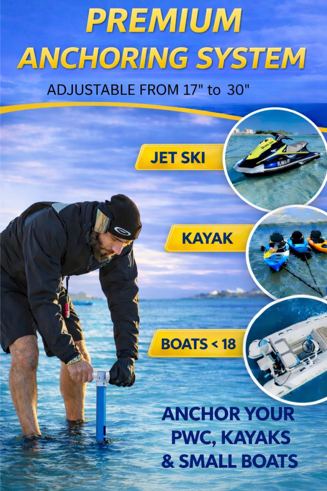 PWC 3.0 Anchor by Sandshark – The Ultimate Anchor for Jet Skis & Personal Watercraft