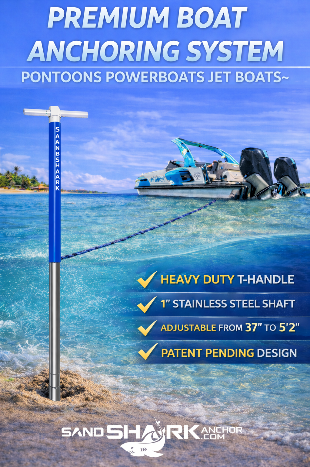 NEW for 2025 Ultimate XL 3.0  – Heavy-Duty Anchor for Boats, Pontoons, Tritoons