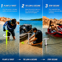 Sport Anchor - Shallow Water Anchor Pole for Boats and PWC. Easy Storage, High-Strength ABS (4' tall)