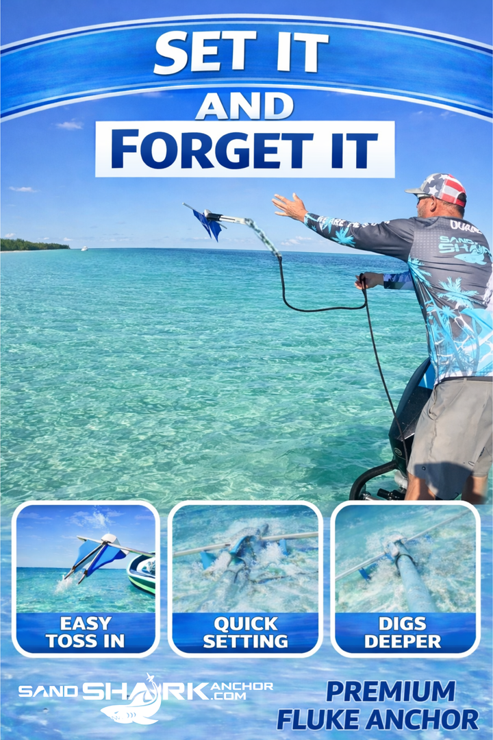 Fluke Anchor by Sandshark – Premium Anchor for Boats & Pontoons