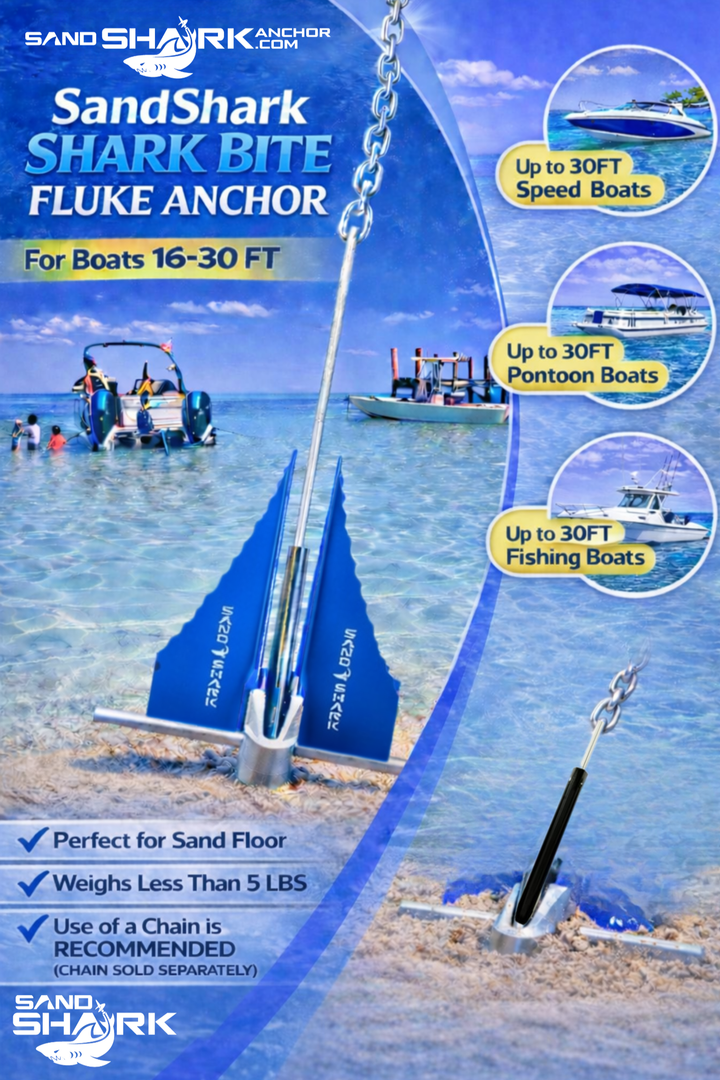 Fluke Anchor by Sandshark – Premium Anchor for Boats & Pontoons