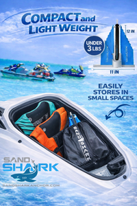Mini Fluke Anchor– Compact, Powerful Anchor for Jet Skis, PWCs, Kayak, & Small Boats (Anchor, Line, Case)