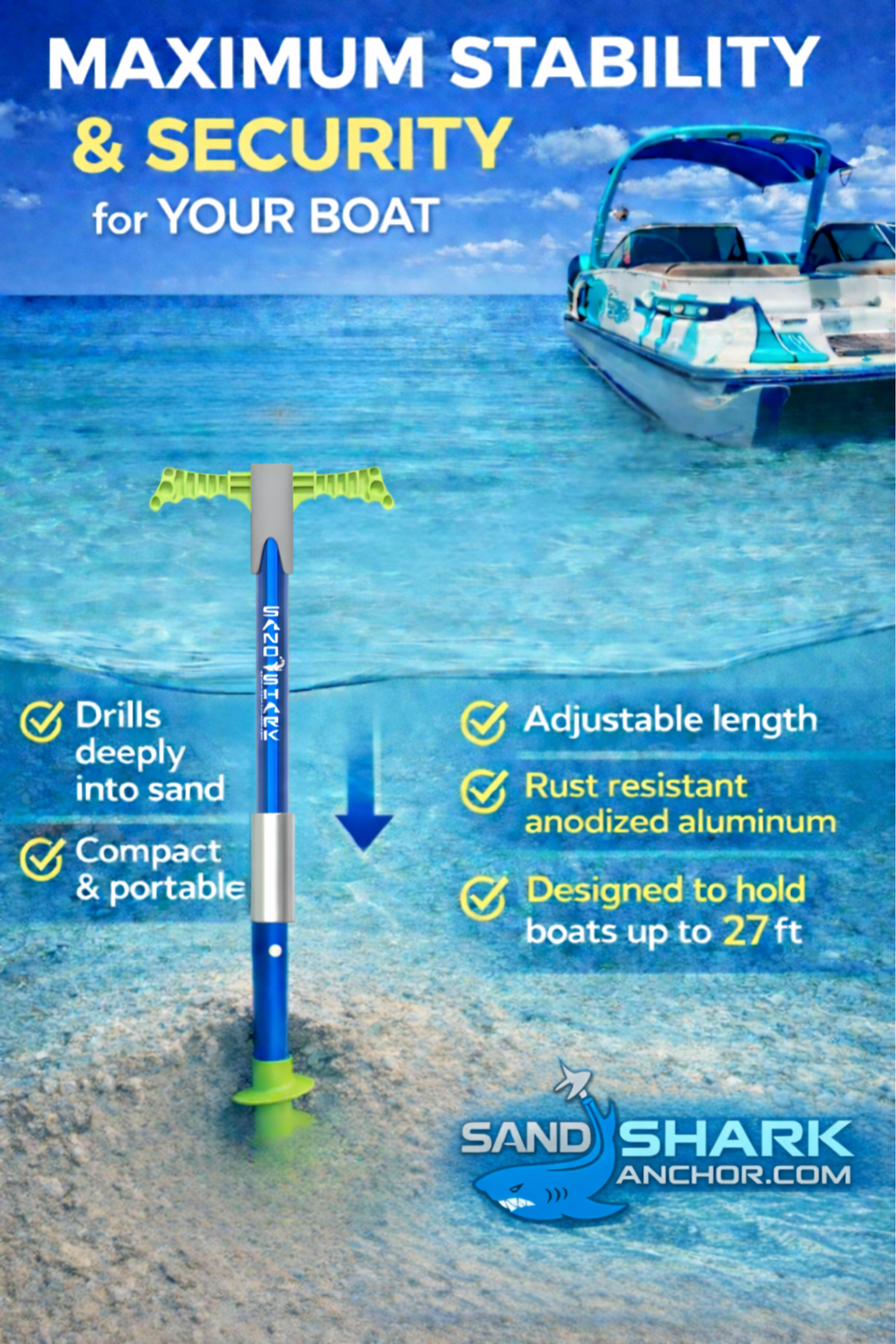 Mega Sport Anchor – Heavy-Duty Anchor for Boats & Pontoons