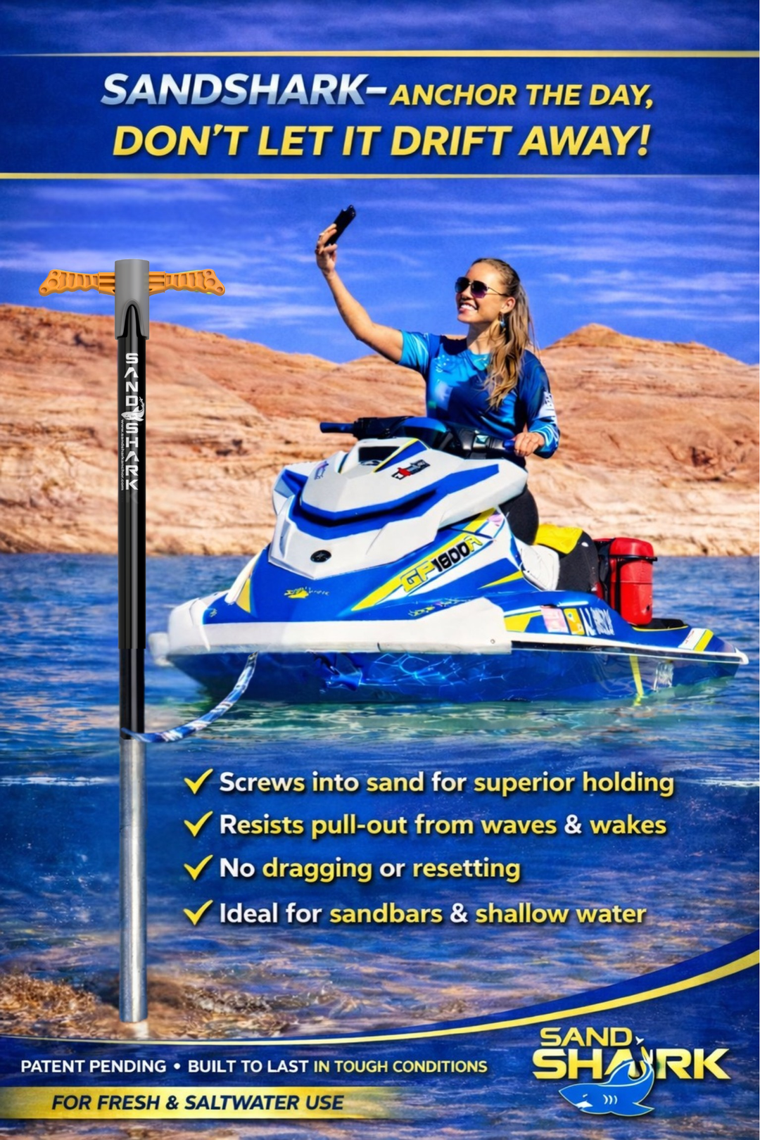 SuperSport 3.0 Anchor by SandShark - Adjusts 29"-48"