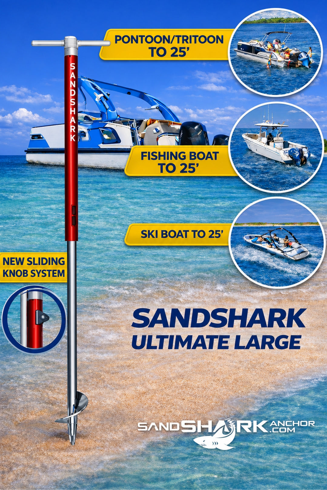 Ultimate Large - Premium Screw in Boat & Pontoon, Stainless Steel (29"-48", Case)