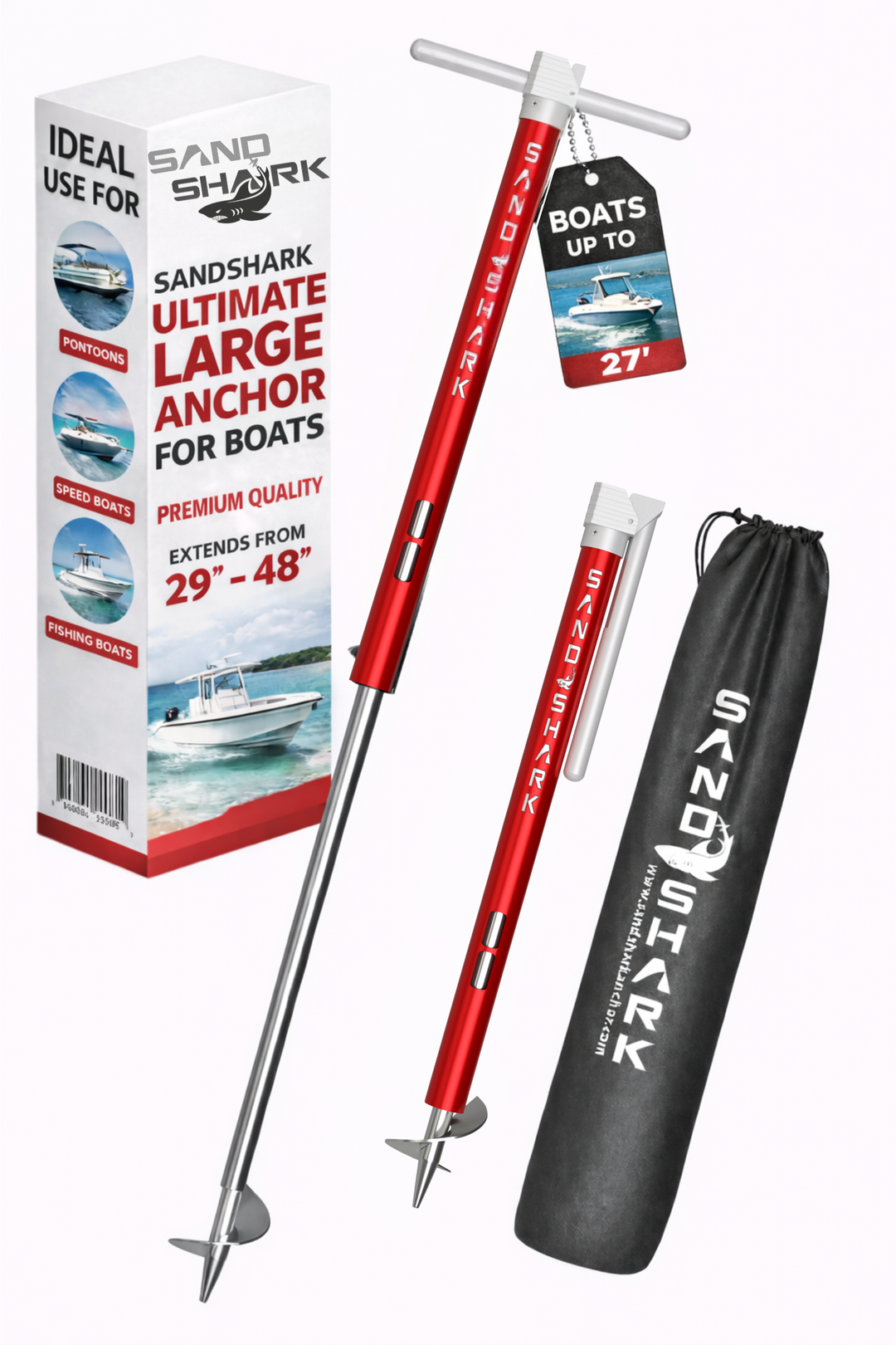 Ultimate Large - Premium Screw in Boat & Pontoon, Stainless Steel (29"-48", Case)