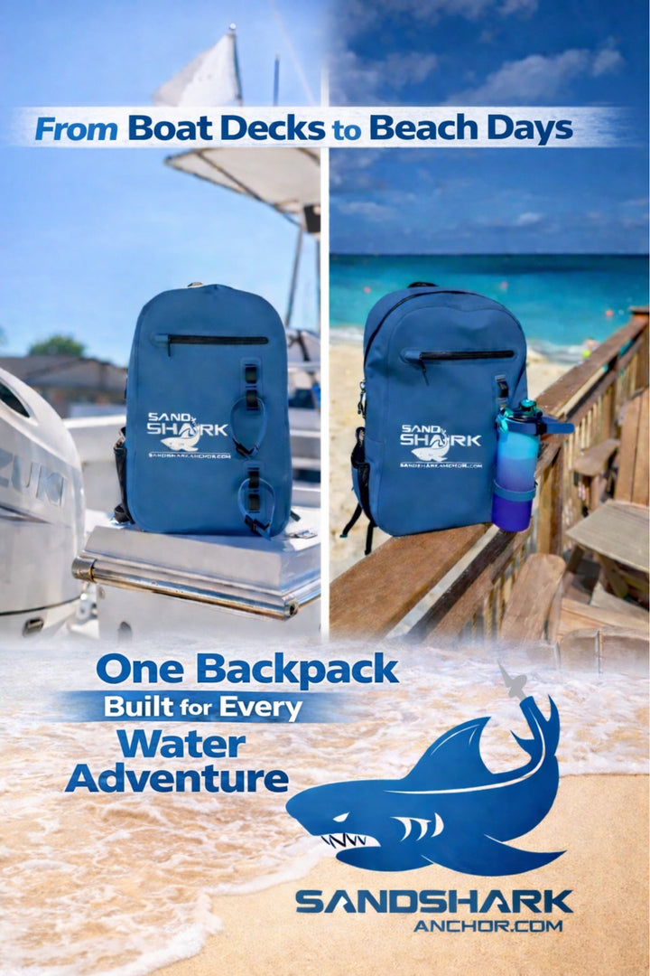 SandShark 25L Waterproof Backpack – IP67 Submersible Backpack with Airtight Zipper, TPU Shell, Laptop Sleeve – Waterproof Dry Bag for Boating, Beach, Swim, Travel & Water Sports