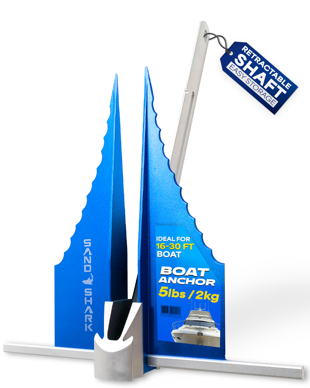 Fluke Anchor by Sandshark Premium Anchor for Boats & Pontoons Sand