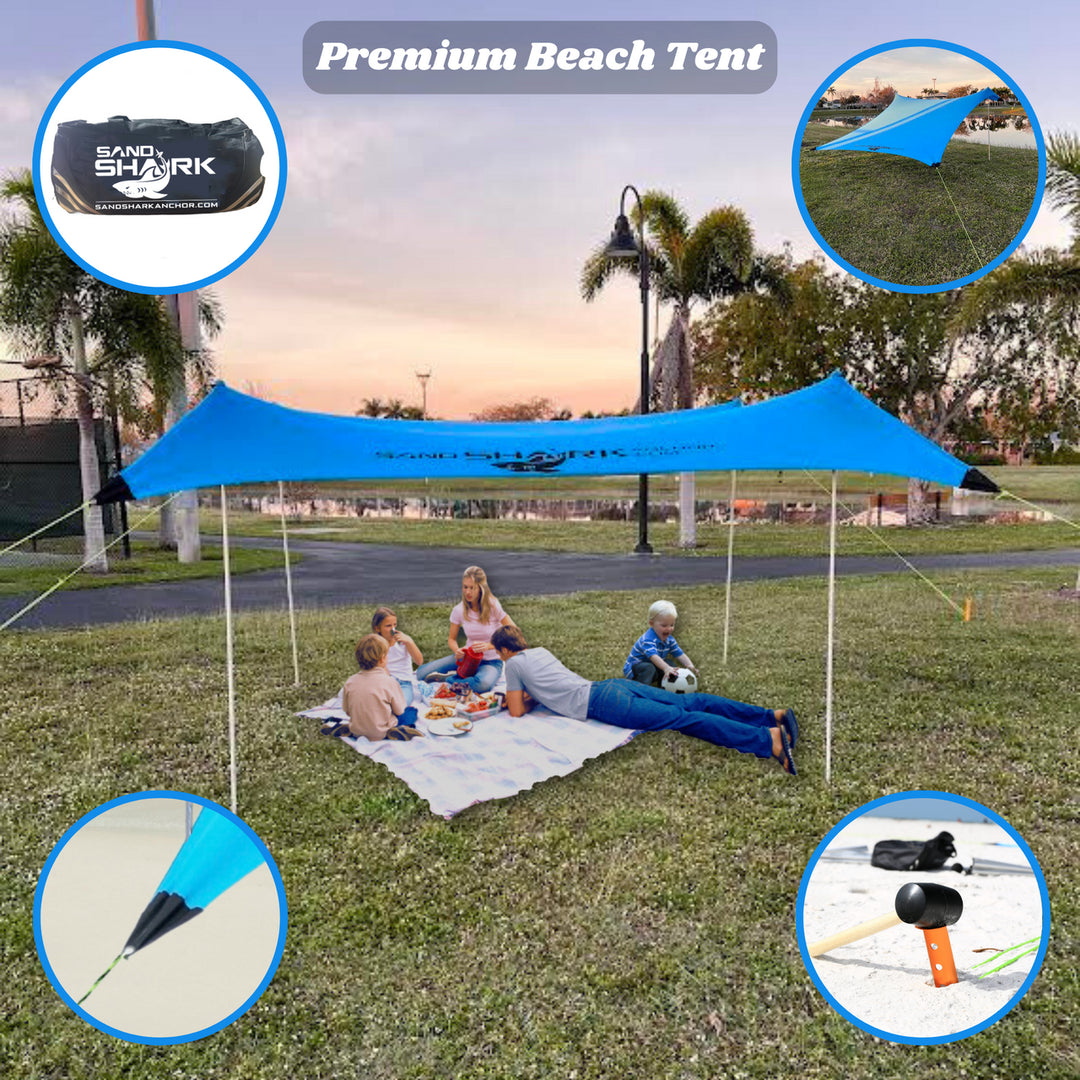 Large Beach Pop Up Tent for Outdoors: Water-Resistant, Portable Sunshade, Perfect as 6 Person Tent, 4 Person Tent, or 3 Person Tent, Lightweight