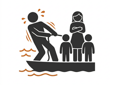 Family Watching You Struggle and Scramble