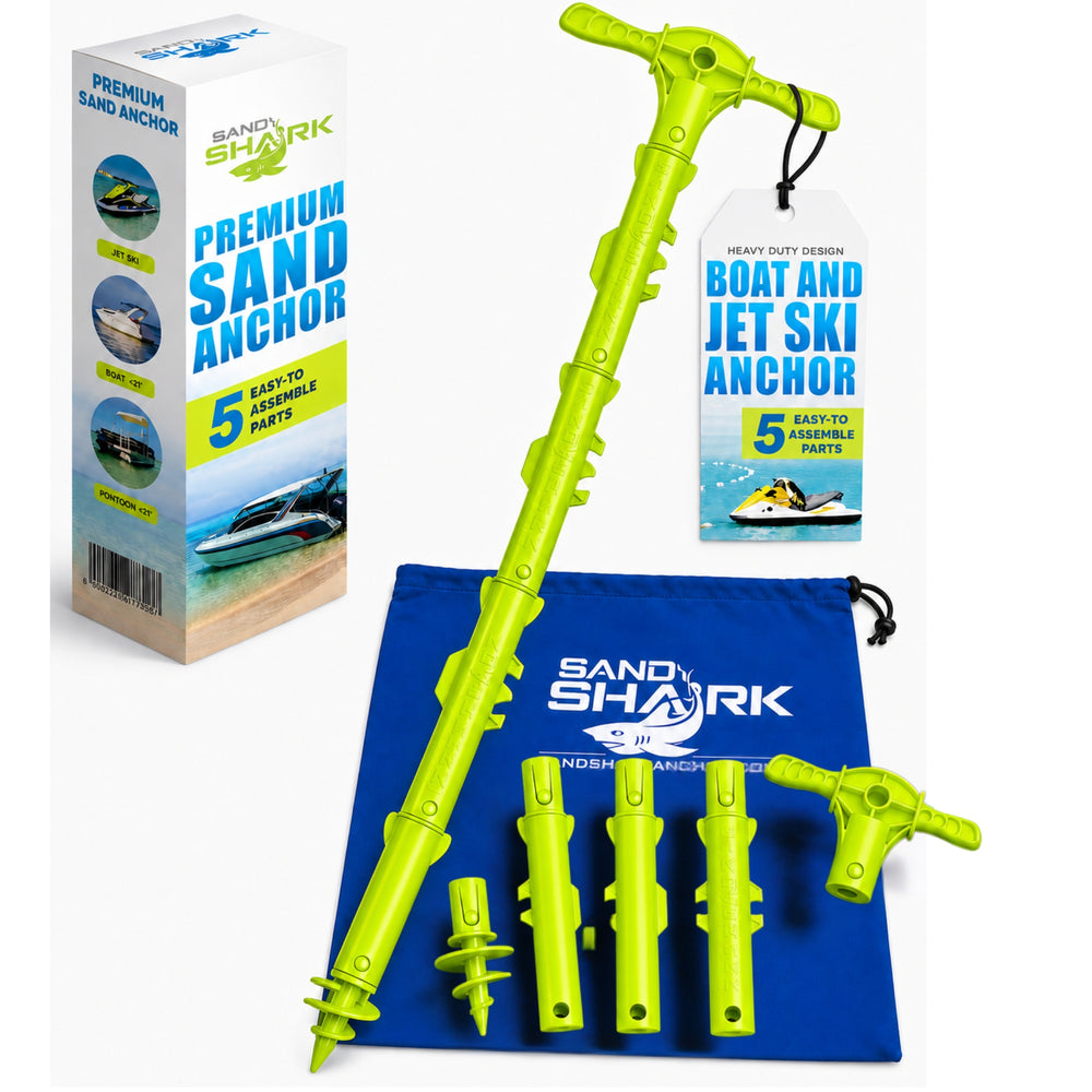 Sport Anchor with Carrying Case- Shallow Water Anchor Pole for Boats and PWC. Easy Storage, High-Strength ABS (4' tall)